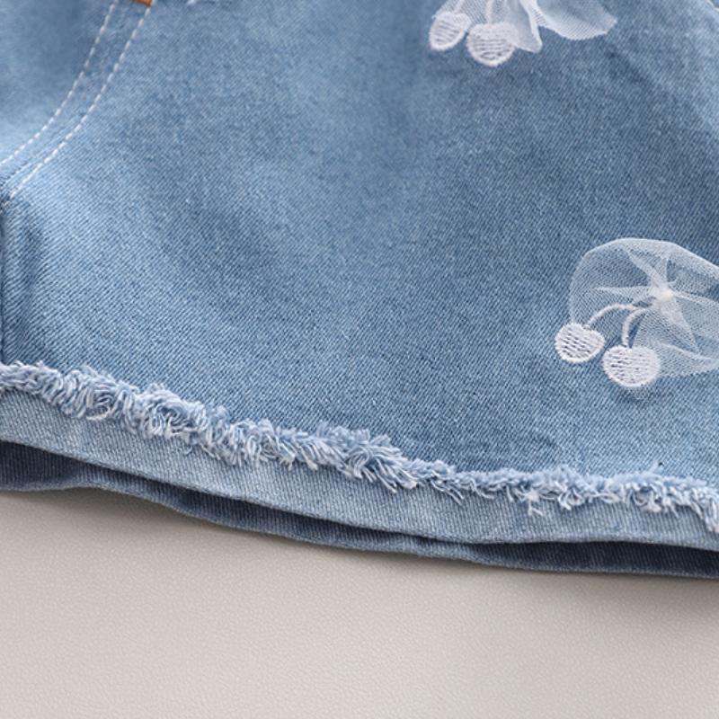 Girls Summer Suit Infants Short Sleeve Tshirt + Denim Shorts 2 Piece Set Fashion Children Clothing for 1-5 Years Old