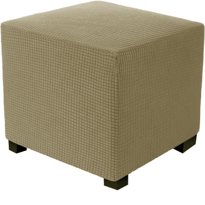 1PC Jacquard Stretch Ottoman Stool Cover Elastic Square Footstool Covers All-inclusive Durable Footrest Slipcovers Living Room