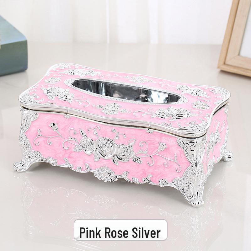 Lyxig Rosenpappershållare i europeisk stil för hem- och bilanvändning