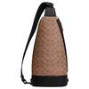 Dominic 18 Allover Print Zipper Closure Coated Canvas Crossbody Bag Unisex Bags Brown Black CY801-QBNRX