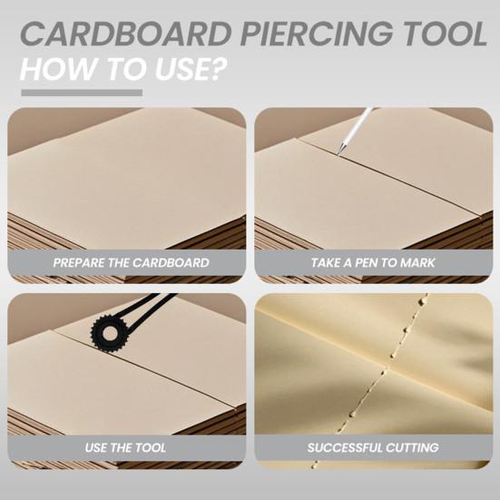 Cardboard Hole Punch Heavy Duty Plastic Handheld Cardboard Puncher Perforator Cutter Scoring Tool Portable