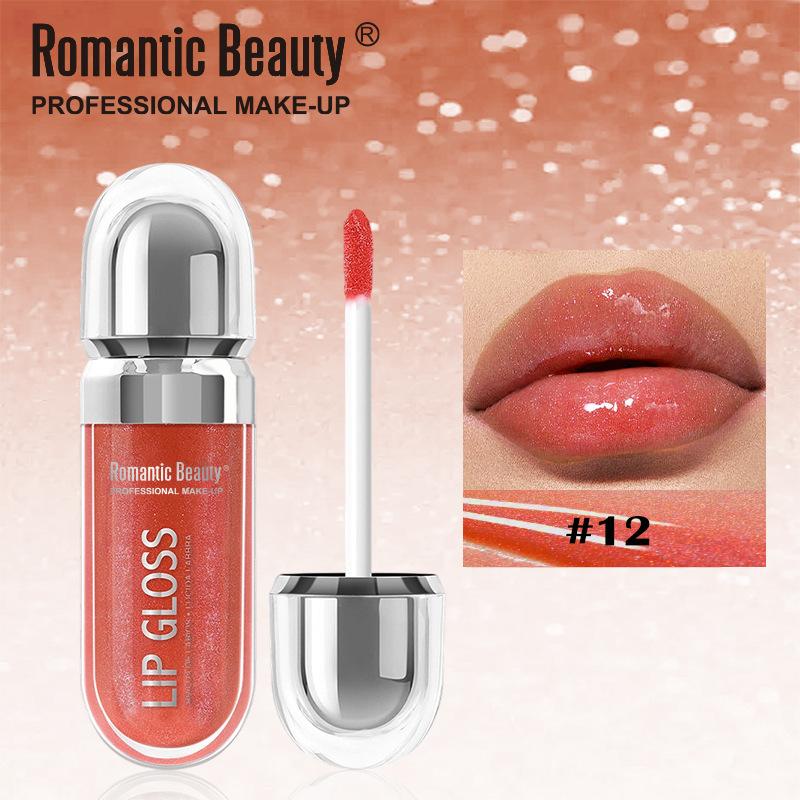 Mirror Pearlescent Lip Gloss Shimmer Plump Lip Gloss Easy to Color Lip Glaze Long-Lasting Liquid Lipstick Plumping Lip Oil