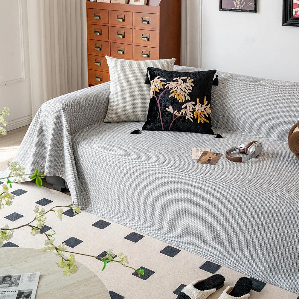 

1 шт. Простой однотонный коврик для дивана, мягкий, полностью покрывающий чехол для дивана, утолщенное одеяло для гостиной, одеяло для мебели и кровати 1seat 180x130cm светло-серый