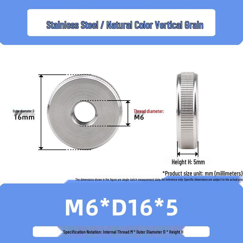 Stainless Steel M3/M6/M10 High-Strength Knurled Nut