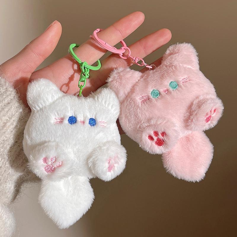 Niedlicher Plüsch-Katzen-Puppenanhänger für Mädchen, Rucksack, Puppenanhänger, Paartasche, Schlüsselanhänger, dekoratives Geschenk