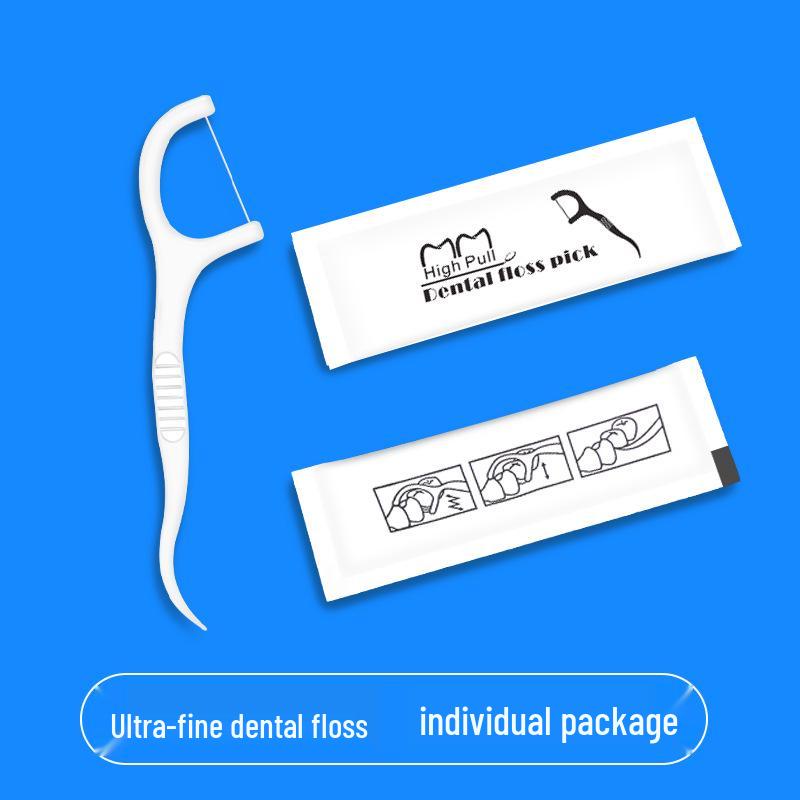 Individually Wrapped Floss Stick with Custom Logo - Single Pack Toothpick