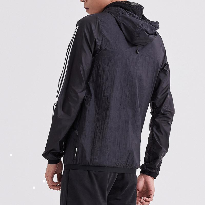 Adidas Neo Xield Pkbl Striped Hooded Casual Windbreaker Comfortable Long Sleeve Jacket Men jackets Black DM4333