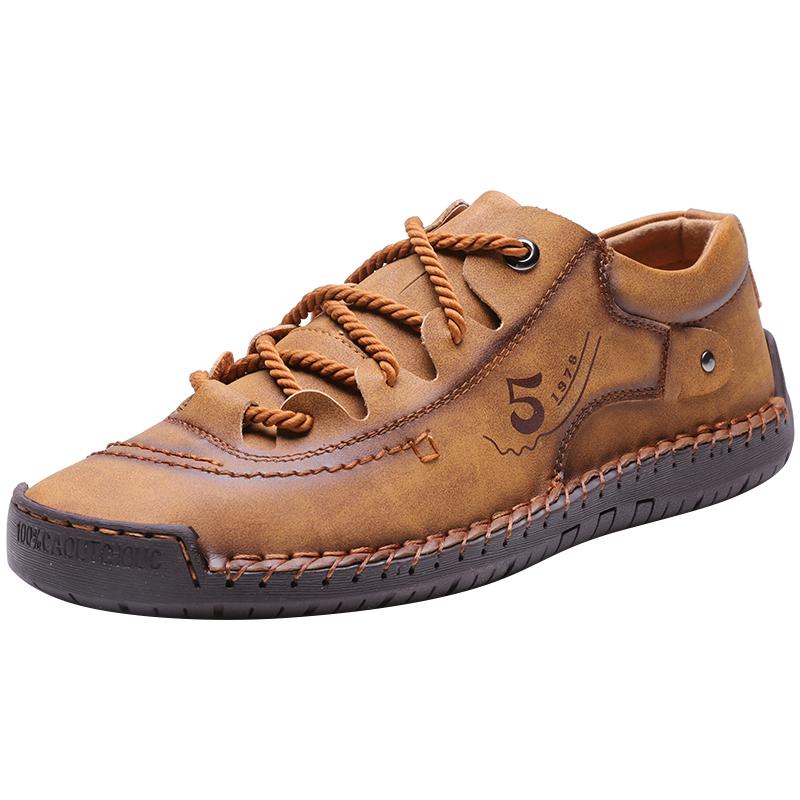 Men's Fashion Soft Leather Casual Shoes Plus Size 48 Hugh Sneakers Walking Work Walking Handmade Men's Shoes Loafers