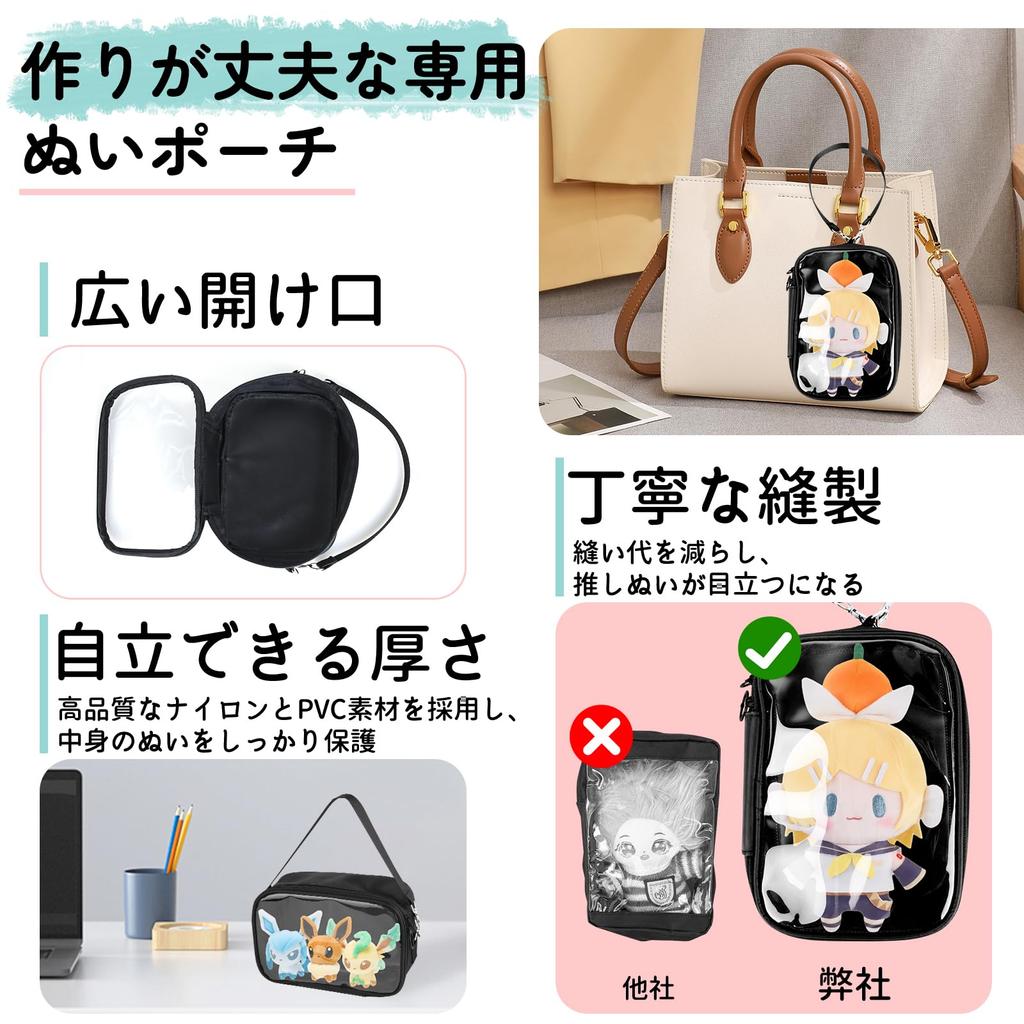 MuGaoDee Plüsch Ita Hält 2 Perfekt für und Transparent Staubdicht und Mini Dekorative Puppenetui Beutel, 20cm, 3-Wege Tasche, Klar, Groß, Plüschtiere,