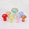 Transparent Mushroom Glass Vase Hydroponic Flower Pot Creative Desk Decorative Vase Aromatherapy Bottle Home Office Decorations