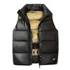 Black and Gold Vest for Men and Women Latest Korean Style Relaxed Fit Glossy Pure Black Waistcoat Vest Wash-free Popular Jacket