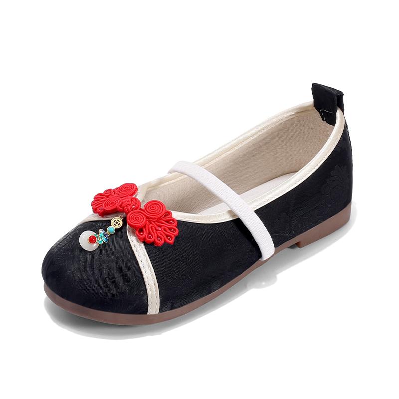 

New Chinese Style Girls Princess Embroidered Shoes Spring Autumn National Fashion Kids Hanfu Flat Shoes Children Perform Shoes 27