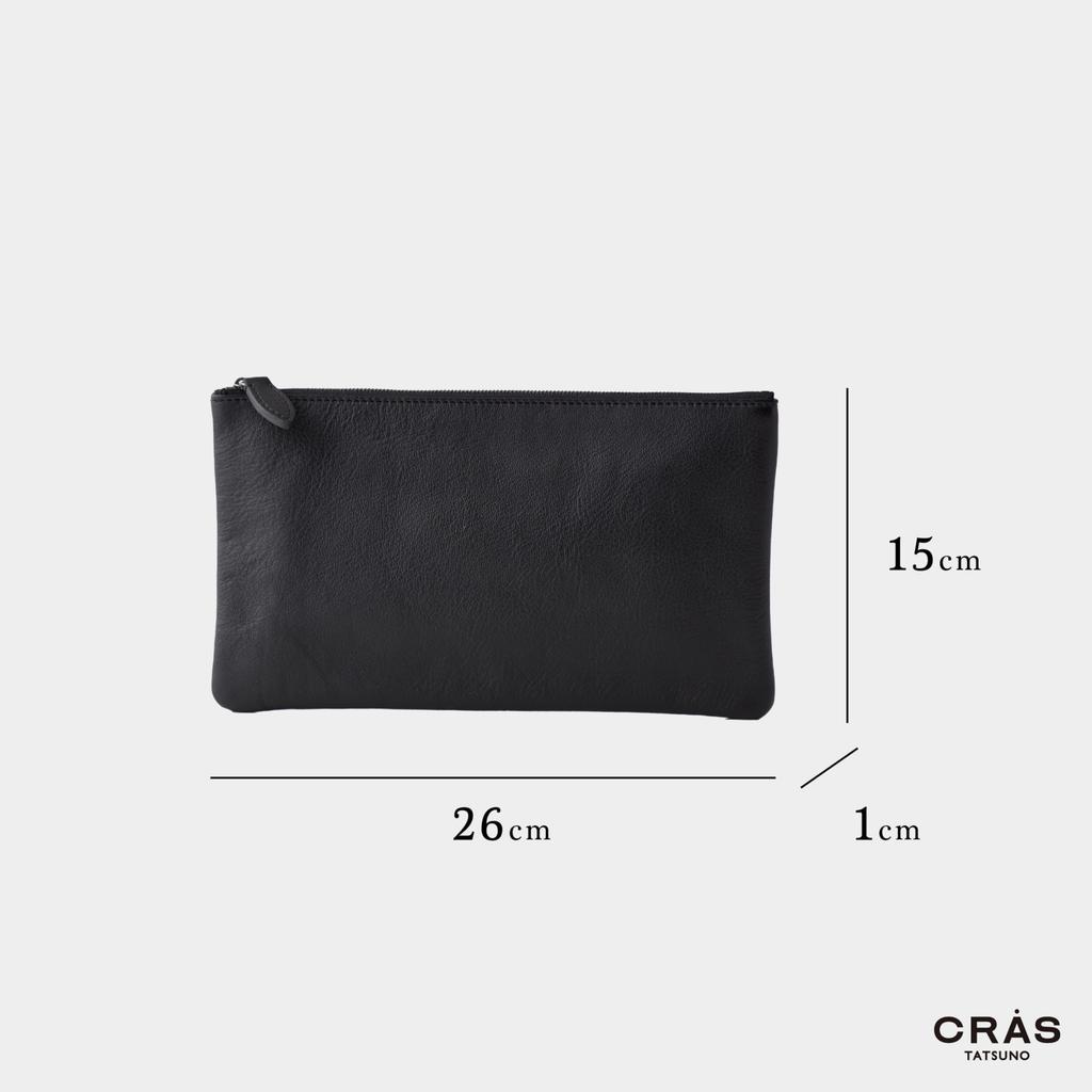 [CRAS] tatsuno (Crastano) Men's Pouch, Made in Japan with Genuine Japanese Leather, Clutch Bag, Bag-in-Bag, Small Item Case, Gadget Case, Small,