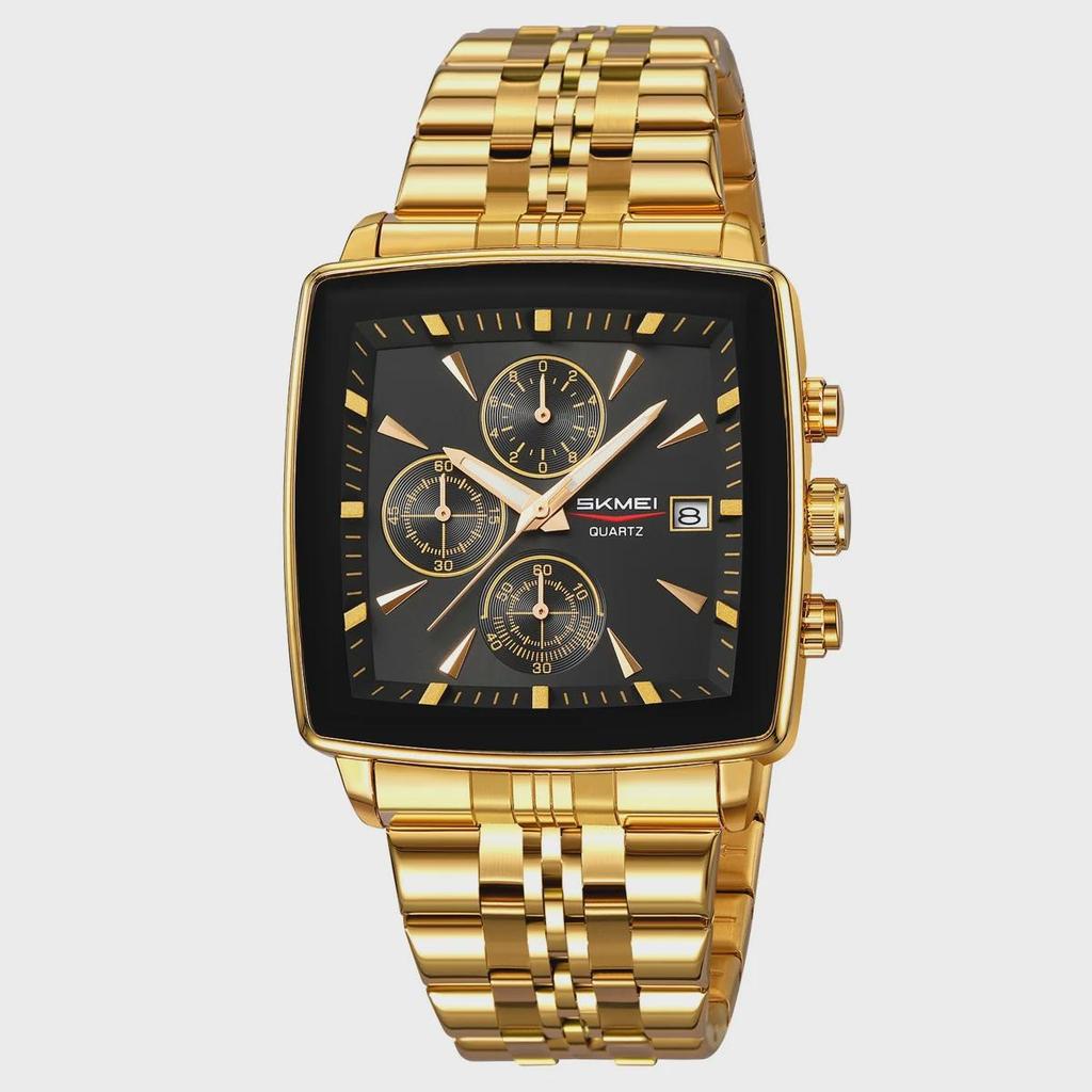 SKMEI Stainless Steel Strip Quartz Watch Men Business Wristwatch Fashion Waterproof Stopwatch Male Wristwatches