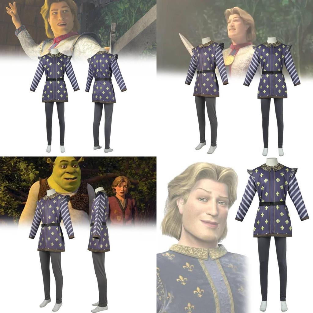 Shrek 3 Prince Charming Cosplay Costume Polyester Blend For Men 2024 Summer