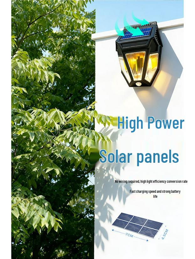 Solar-Powered Outdoor Filament Wall Lamp with Motion Sensor