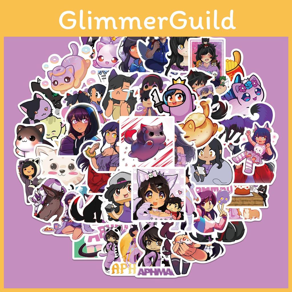 50pcs Cartoon Aphmau Graffiti Waterproof Sticker For Notebook Decoration