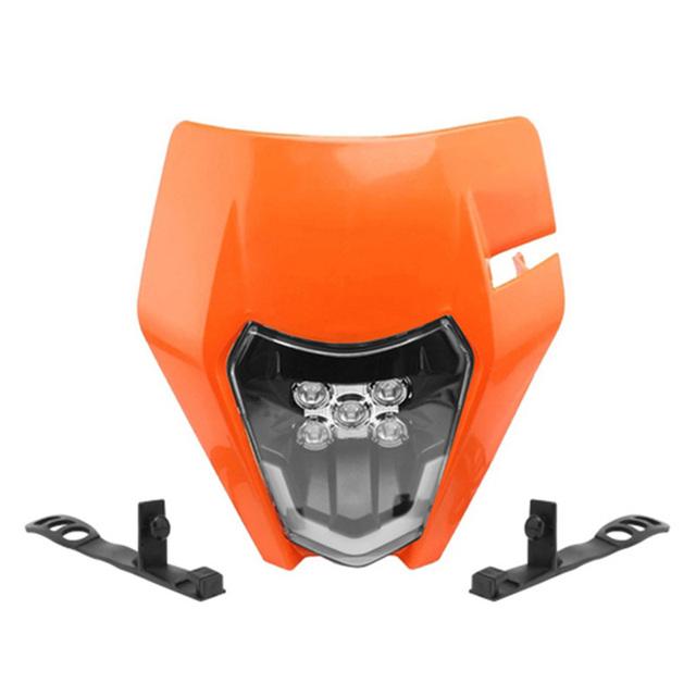 Motorcycle Headlight LED Enduro for KTM EXC XC SX MX XC 125 250 300 450 Universal Supermoto Dirt Bike Motocross Headlights Plate