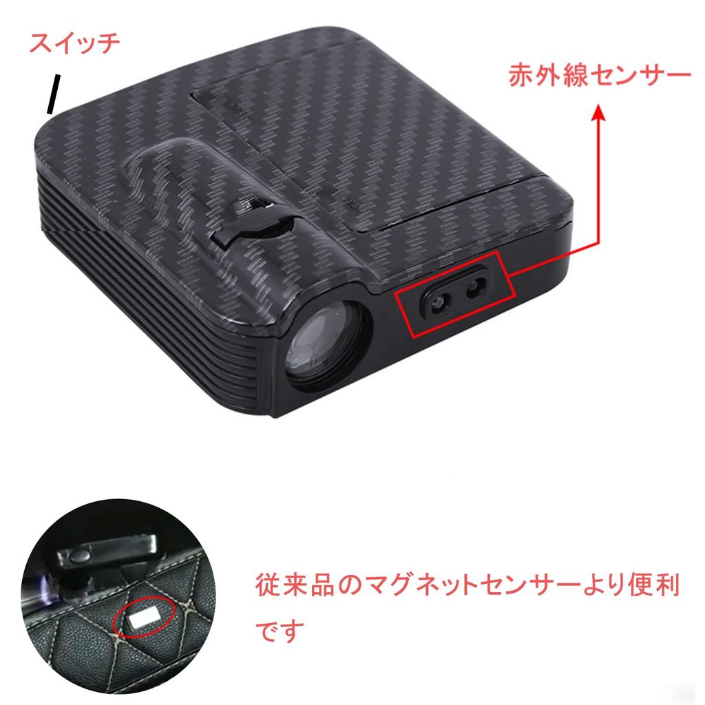 Car Curtain Lamp, Courtesy Light, Set of 2, No Construction Required, LED Logo Projection,