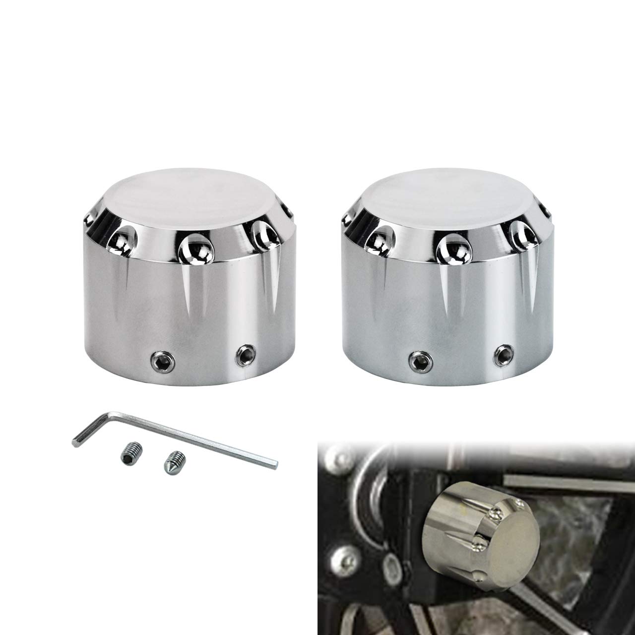 

HDBUBALUS Front Axle Cover Cap Nut for Harley Dyna Fat Bob Touring Sportster Iron 883 1200 серебряный