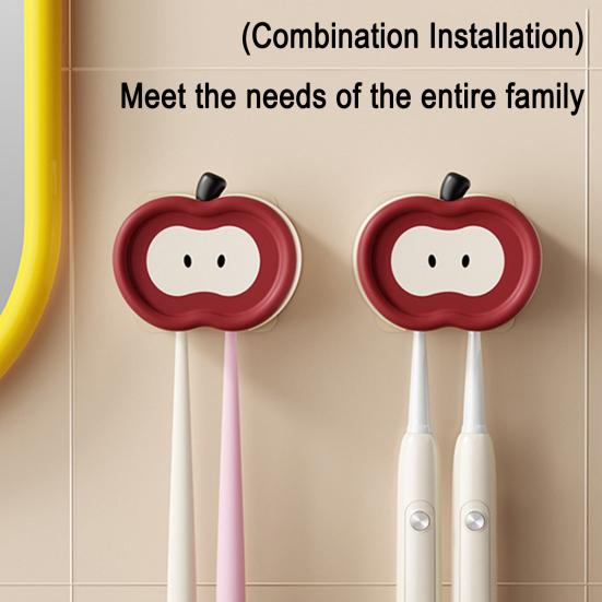 Adhesive Toothbrush Holder Wall Mounted Organizer Holds 2 Toothbrushes Fruit Design Toothbrush Hanger Keeps Toothbrush Dry Fresh for