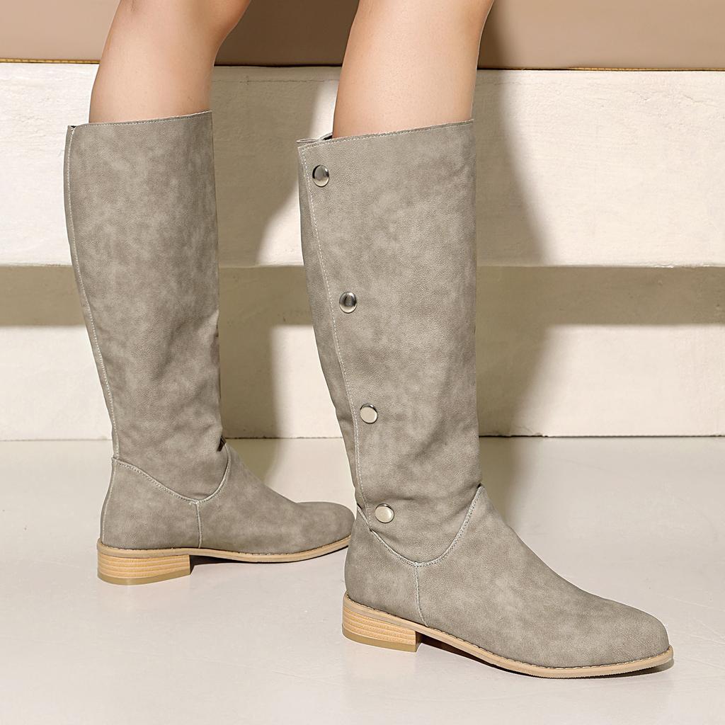 Coarse Heel Medium Heel Shoes High Western Cowboy Boots Knight Boots 40-50 Large Size Boots