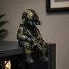 Soldier Decoration Sitting Snipers Statue Armed Special Forces Statue Military Soldier Sculpture Collectible Model