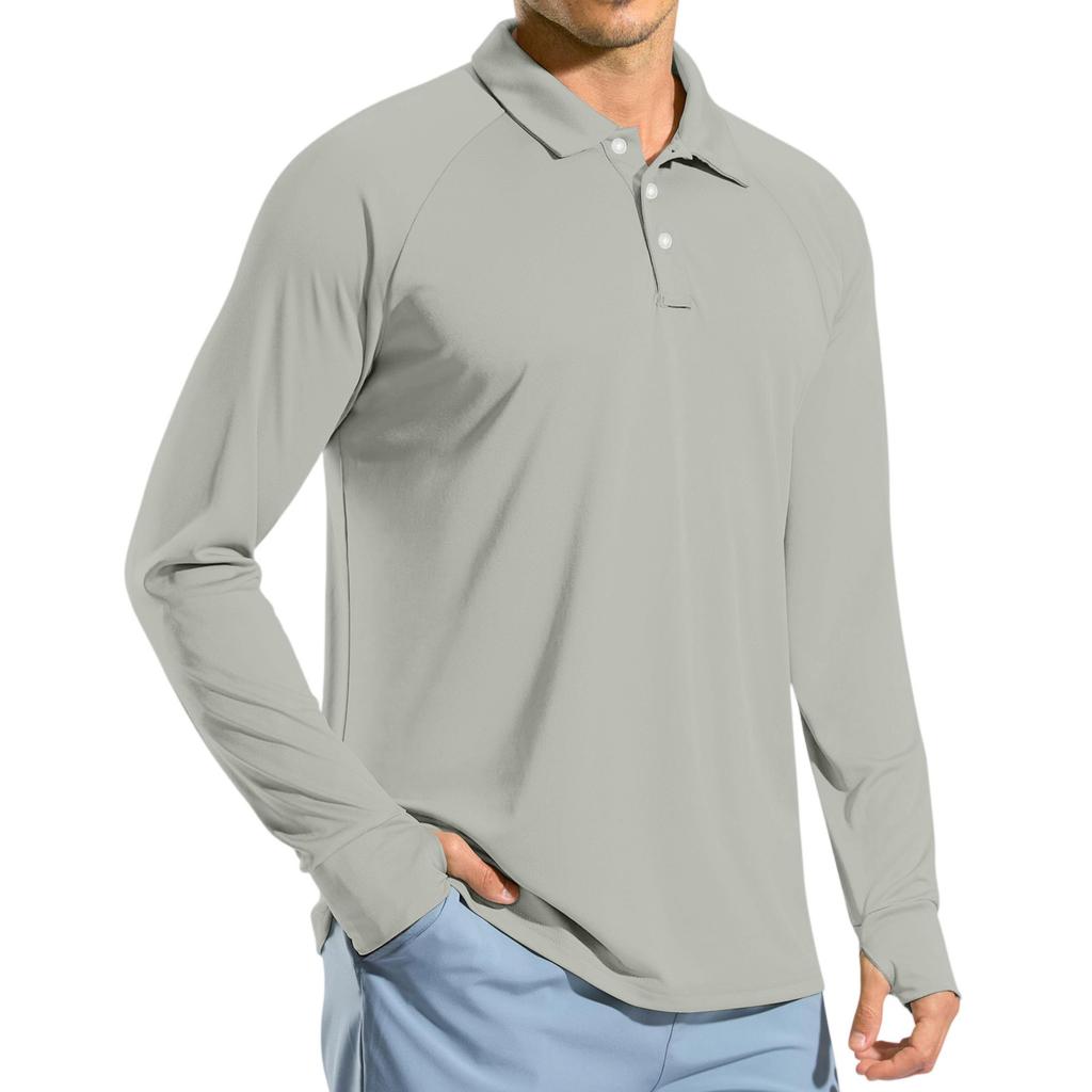 Men's Raglan Long Sleeve Golf Shirt UPF 50+ Lightweight Shirt