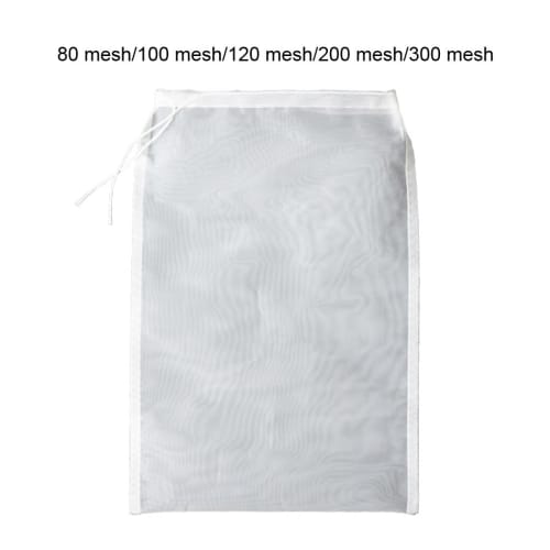 EDHUUJSI Nylon Strainer Bag, Easy To Clean, Healthy and Safety Nylon with Rope, Versatile, White, 300 Mesh, 20x30cm