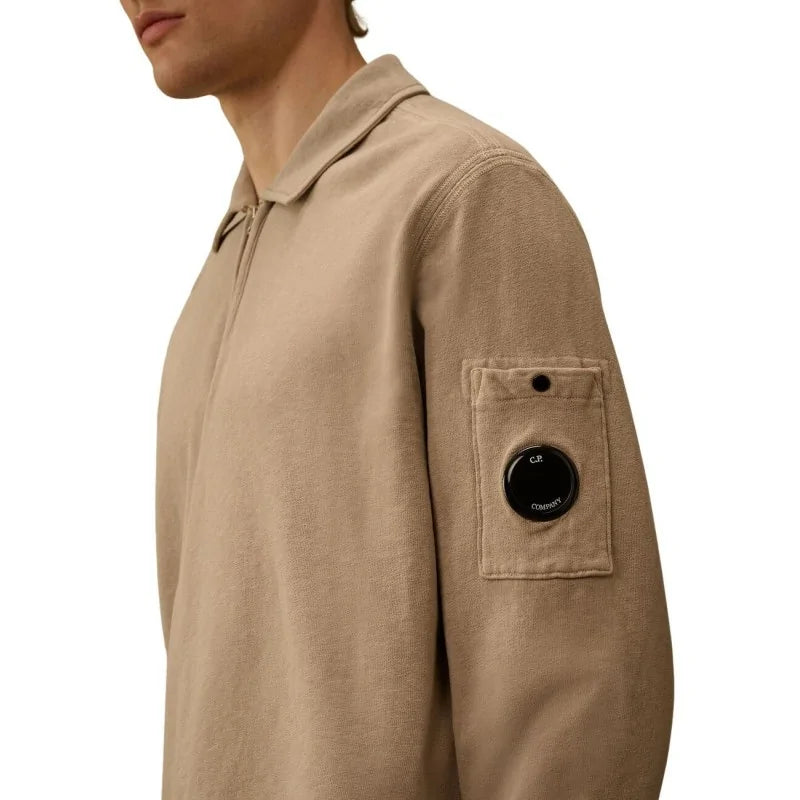Malfilè Fleece Lens Half Zip Sweatshirt - DOVE - GREY