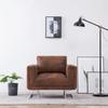 Day and Night - Day and Night Brown Artificial Suede Leather Cube Armchair