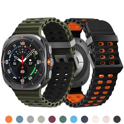 Marine Band Pro Samsung Galaxy Watch ultra Řemínek 47mm Příslušenství Dvoubarevný Sportovní silikonový Náramek Galaxy Watch 7 ultra Řemínky