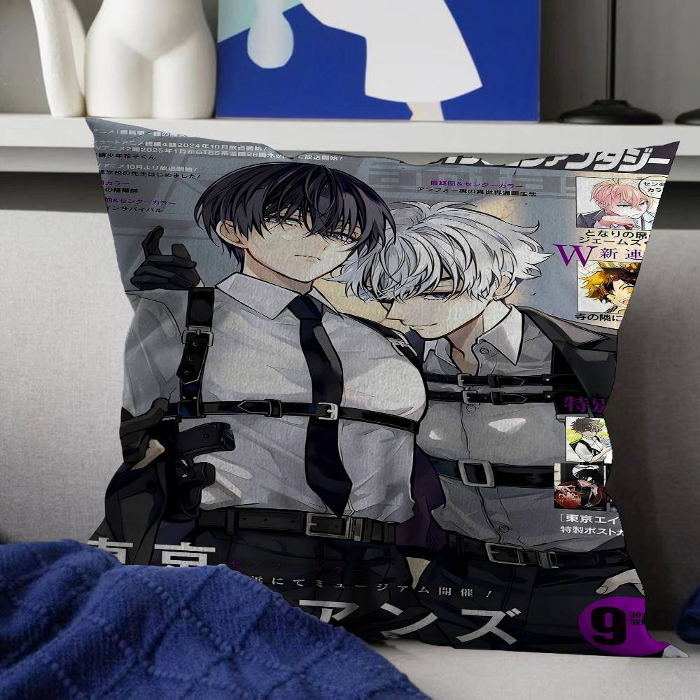 Anime Tokyo Alien Personalized Picture Text Home Decorative Pillows Household Gifts 45X45Cm Peach skin 18*18(CM)-1Pcs