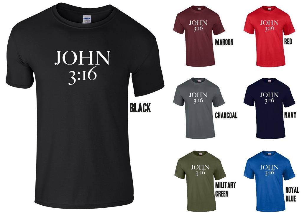 John 316 T-Shirt Jesus Christian Love Christianity Church God Christ