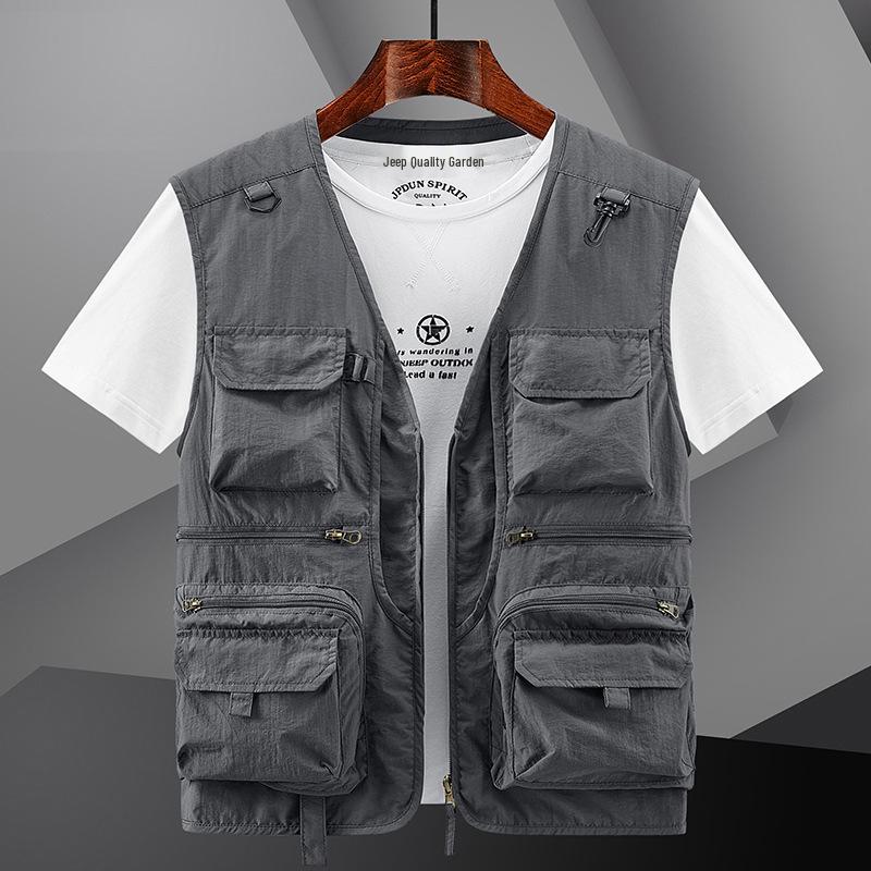 Quick-Dry Multi-Pocket Outdoor Vest for Photography, Fishing, and Mountaineering
