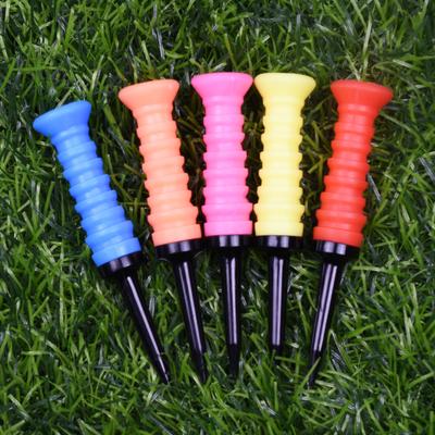 5 Stück 360° Flexible Gummi-Golftees 8,3 cm Langlebig Geringe Reibung Lebendige Mehrfarben Ideal für Alltagsgolfer