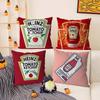 Funny H-heinzS Ketchup Label Pillow Case Soft Plush Fabric Double Sided Print Decorative Home Living Room Gift Cushion