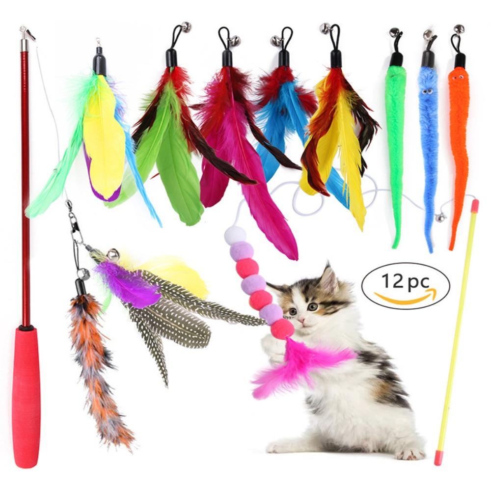 12/14/20PCS Sisal Mouse Funny Cat Stick Interactive Cat Supplies Cat Toys Interactive Play