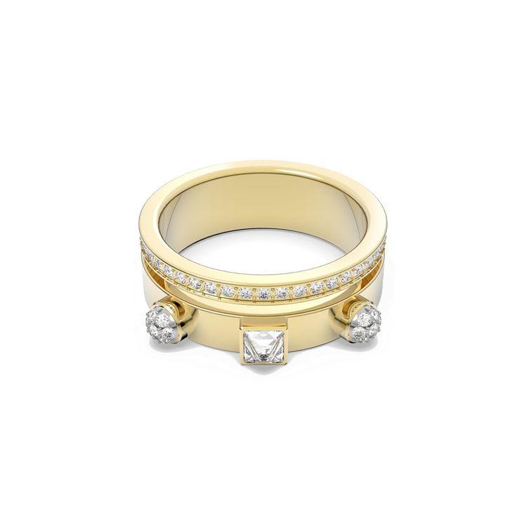 

Swarovski Thrilling Two-Tone Zirconia Ring Women rings Gold 5572928 Box (Random Color)