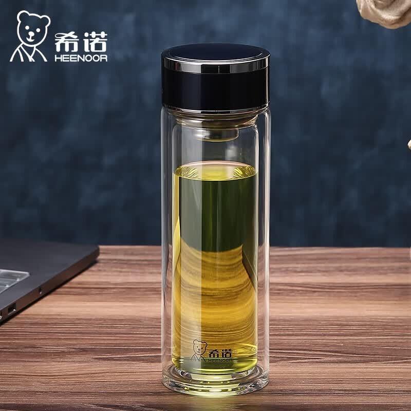Heenoor XN-7069 Double Wall Glass Tea Infuser Cup