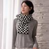 Checkerboard Scarf New Warm Mid Length Printed Plaid Scarf Japanese and Korean Sweet Knitted Scarf for Women