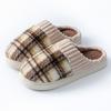 Fashion home cotton slippers women's autumn and winter new non-slip velvet warm colored striped cotton slippers
