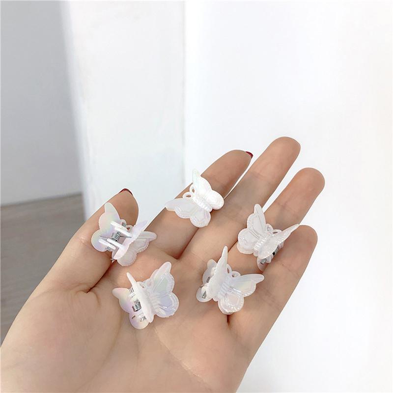10Pcs Mini Hair Clip Claw Lady Girls Braided Butterfly Clip Transparent Headwear