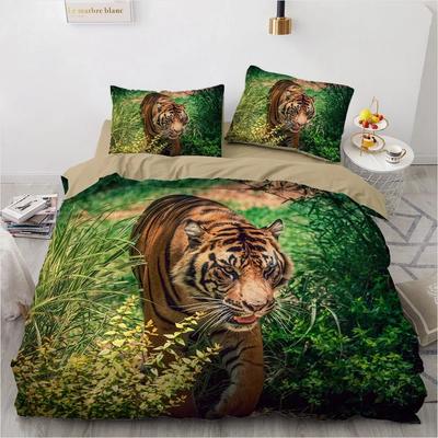 3D Gedrucktes Tier Tiger Bequemer Bettdeckenbezug Steppdecke Kissenbezug Bettwäscheset Kinderzimmer Dekoration Heimtextil