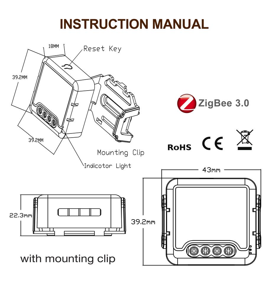 מודול מתג חכם Tuya ZigBee 3.0 ללא חוט ניטרלי 1 2 3 4 מודולים דרוש חיווט בית חכם DIY מפסק אור עובד עם Alexa Google