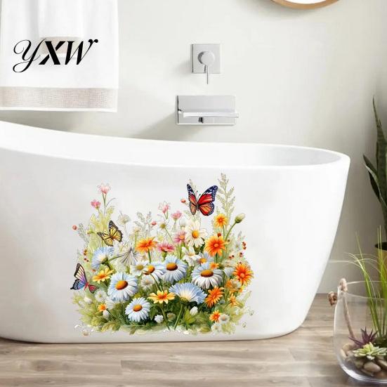 Long-lasting Wall Stickers Vibrant Butterfly Flower Pattern Easy to Adhesive Decals Apply Long-Lasting Decoration Removable Elegant Home Decor