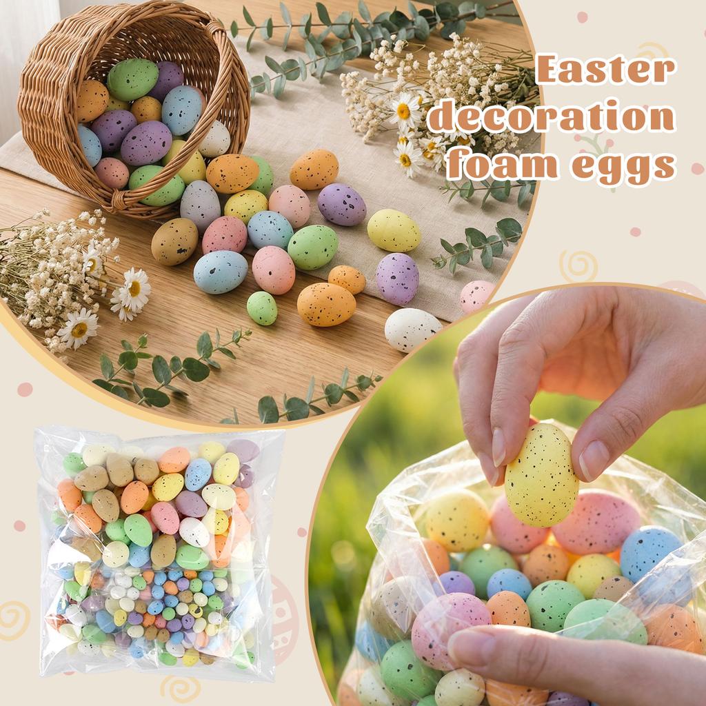 Easter Decorations Foam Eggs Spring Party Decor Props Simulated Speckled Colorful Eggs Egg Ornaments
