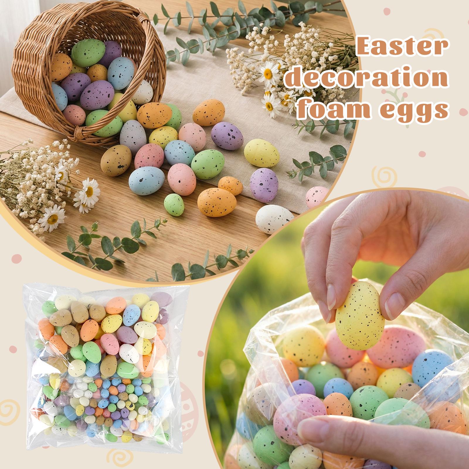 

Easter Decorations Foam Eggs Spring Party Decor Props Simulated Speckled Colorful Eggs Egg Ornaments One Size