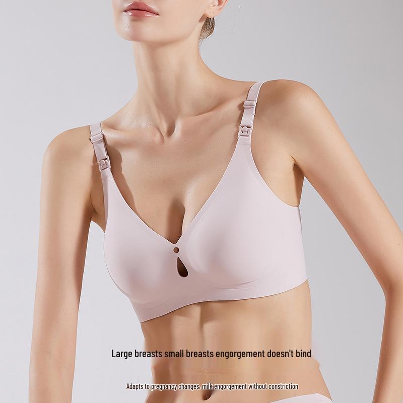 Plus Size Maternity Nursing Bra: Anti-Sagging, Thin, One-Piece Front Buckle, Perfect for Summer.