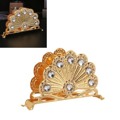 Gold Table Napkin Organizer Hollow Out Napkin Dispenser Decorative Napkin Holder  For Kitchen